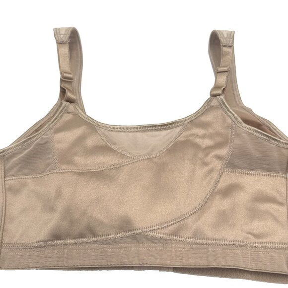 Playtex 18hr Wirefree Bra 38B Nude PowerSupport Front Close Smoothing E525 - Picture 5 of 15